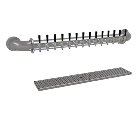 Glastender PW-14-SS Pipe Wall Draft Dispensing Tower Wall Mount (14) Stainless Steel Faucets (handles Not Included)