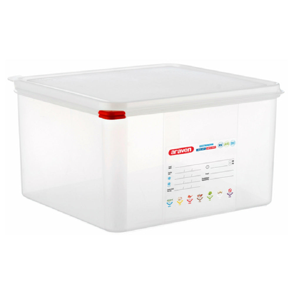 Carlisle 00471 Araven Food Storage Container 20 Qt. 13-7/8" X 12-3/4" X 8"