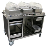 Cadco CBC-HHH-L3-4 MobileServ® Mobile Hot Buffet Cart (3) Hot Full Size Buffet Servers