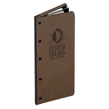 Menu Solutions HB40BA Menu Cover Holds 4-1/4" X 11" Inserts Triple Booklet With 4 Views