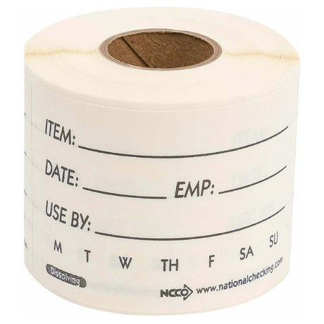 NatlChec DSL23R - Food Rotation Labels, Dissolvable, 2" X 3" Rectangular Labels