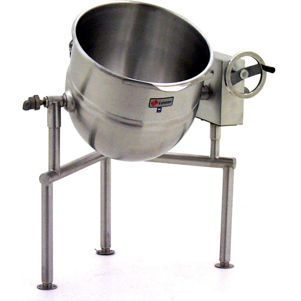 Legion TWT-80 Direct Steam Tilting Kettle 80-gallon 304 Stainless Steel Liner