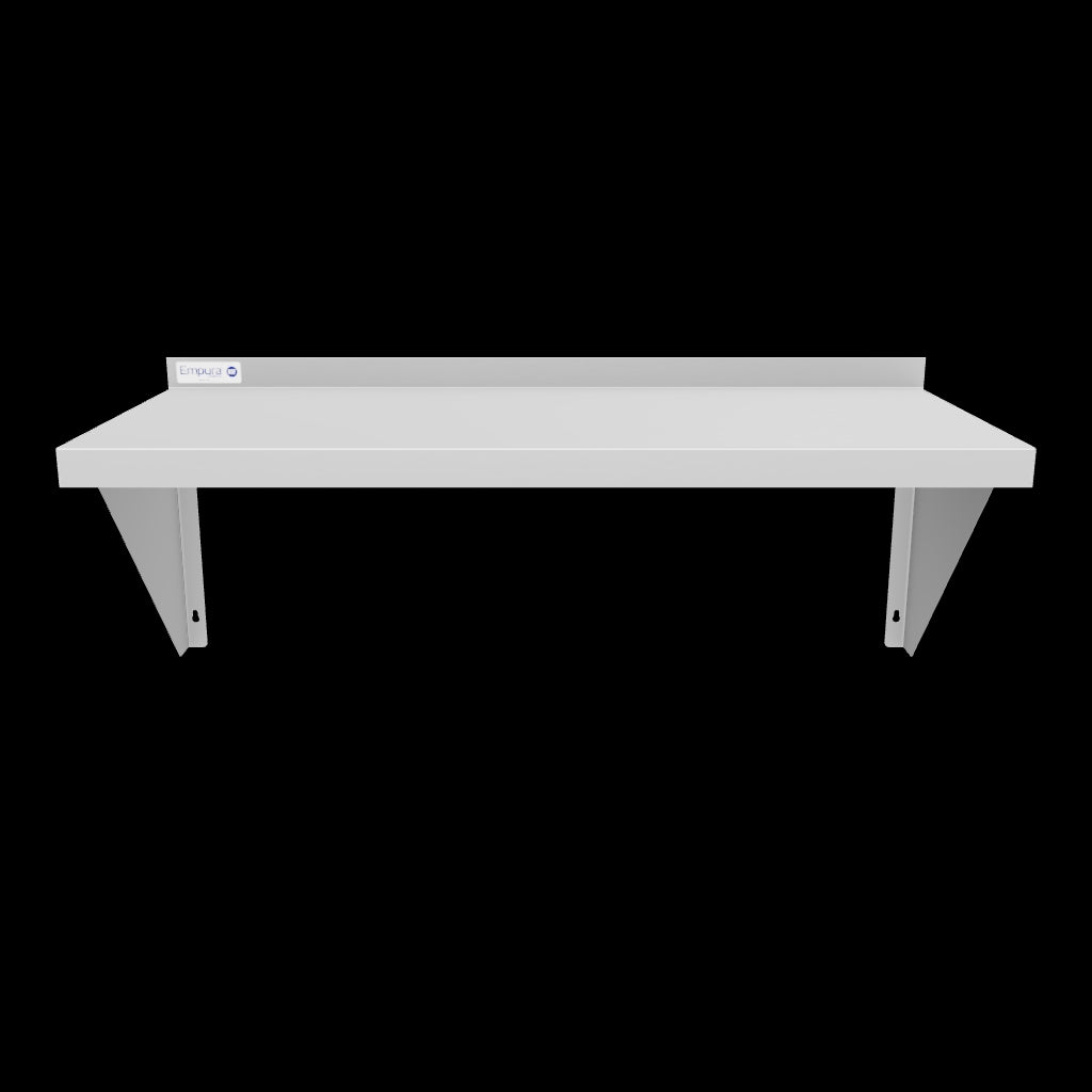 Empura Stainless 1536WS18G Wall Mount Storage Shelf 36"W X 15"D X 16"H Standard Duty 18 Gauge 430 Stainless Steel Shelf And Brackets