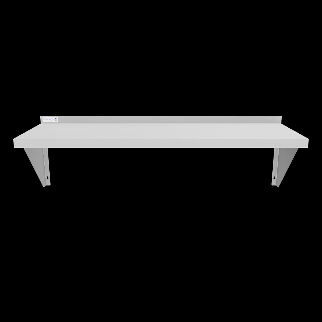 Empura Stainless 1548WS18G Wall Mount Storage Shelf 48"W X 15"D X 16"H Standard Duty 18 Gauge 430 Stainless Steel Shelf And Brackets
