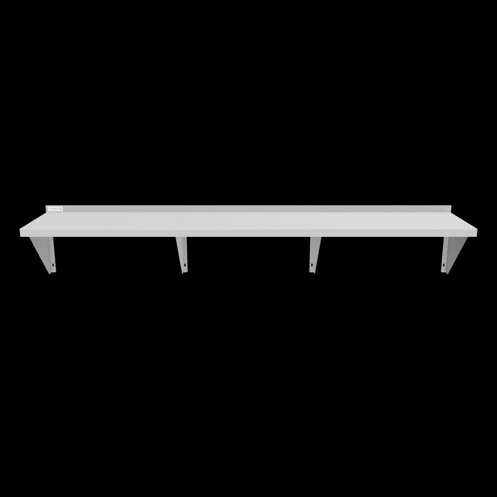 Empura Stainless 1584WS18G Wall Mount Storage Shelf 84"W X 15"D X 16"H Standard Duty 18 Gauge 430 Stainless Steel Shelf And Brackets