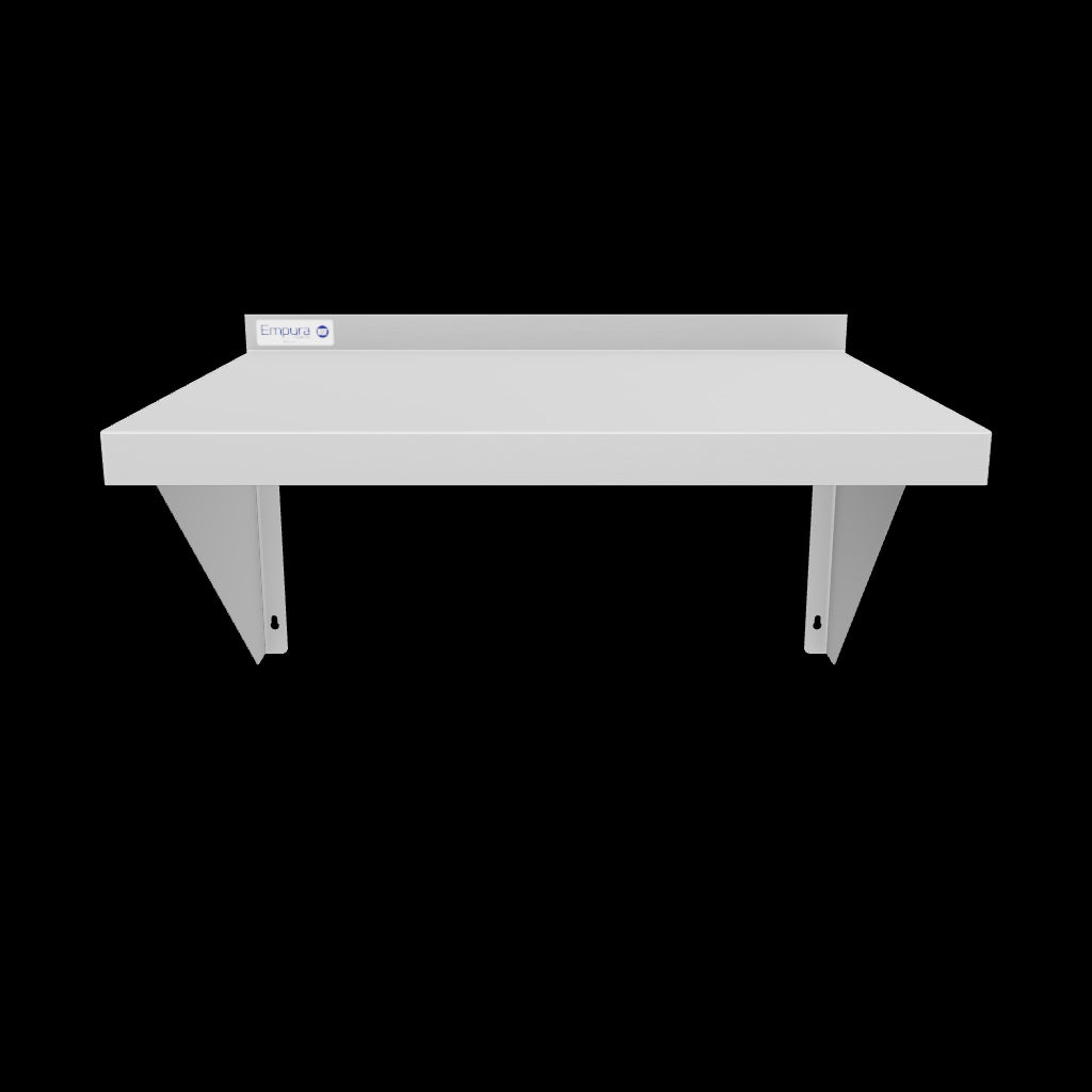 Empura Stainless 1824WS16G Wall Mount Storage Shelf 24"W X 18"D X 15.75"H Heavy Duty 16 Gauge 430 Stainless Steel Shelf And Brackets