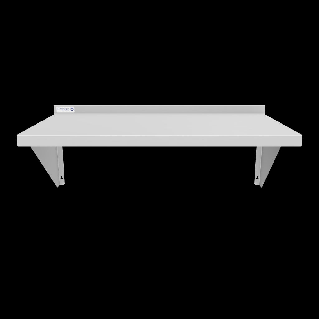 Empura Stainless 1836WS16G Wall Mount Storage Shelf 36"W X 18"D X 15.75"H Heavy Duty 16 Gauge 430 Stainless Steel Shelf And Brackets