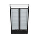 Black Swing Glass 2 Door Merchandiser Refrigerator