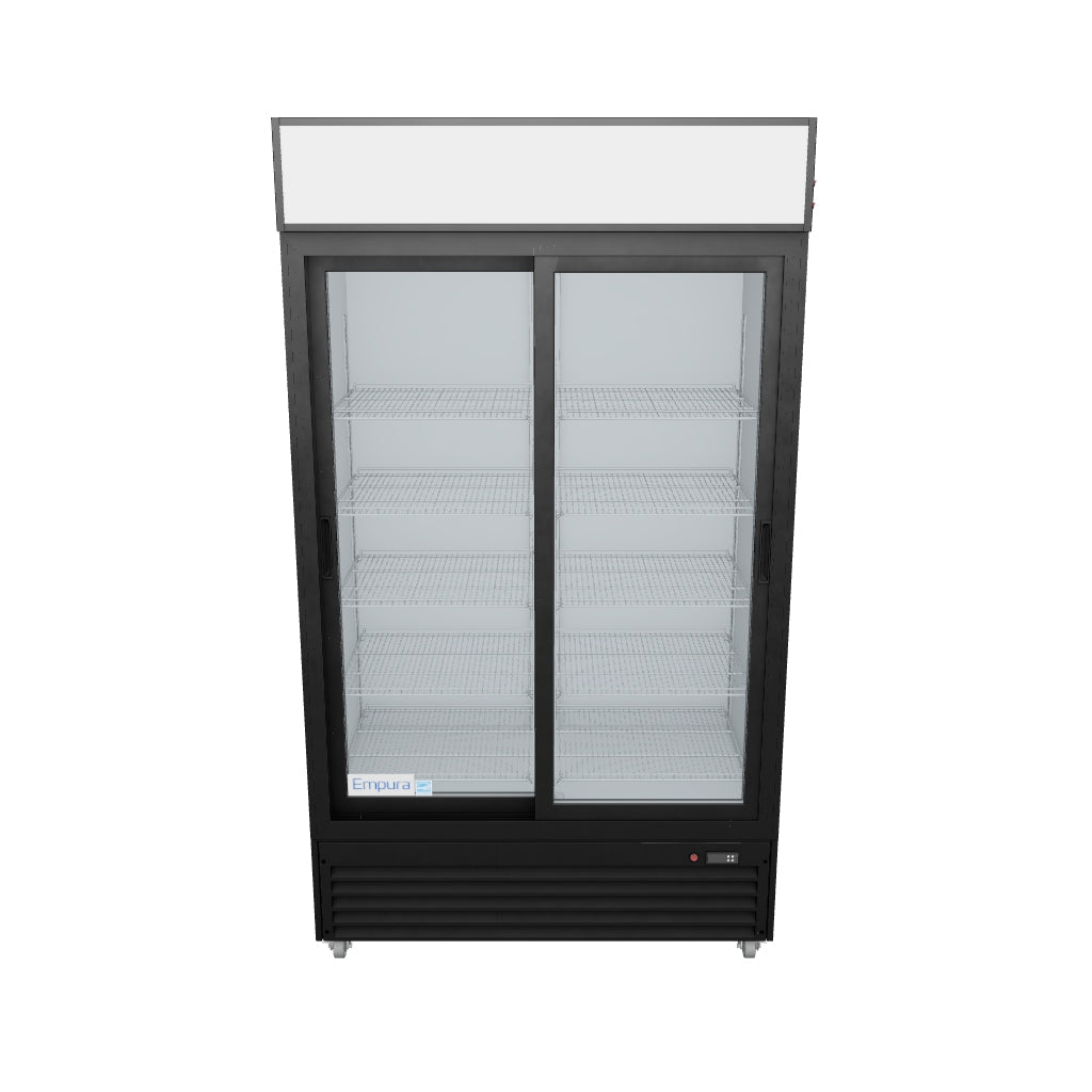 ESM_36B Black Sliding Glass 2 Door Merchandiser Refrigerator 3D View