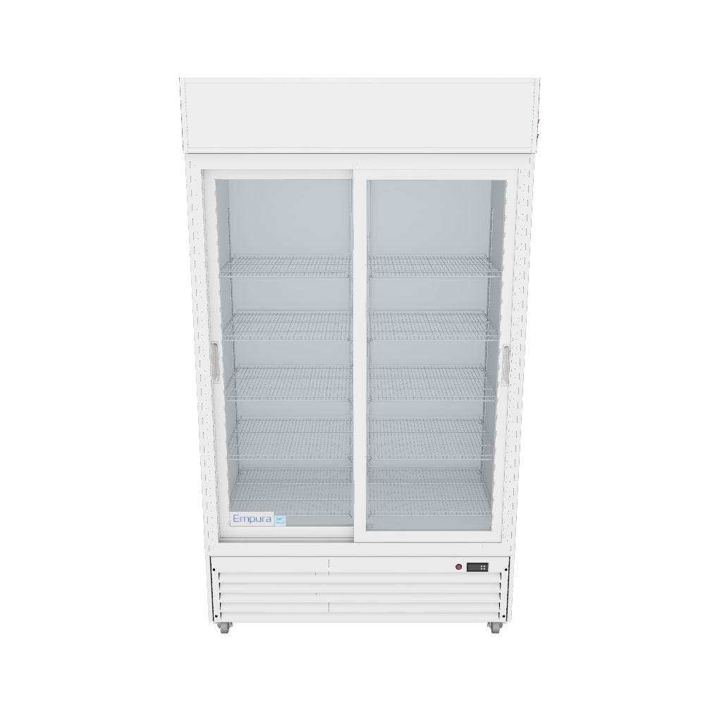 ESM_36W White Sliding Glass 2 Door Merchandiser Refrigerator 3D View