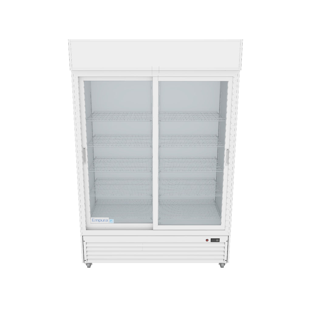 ESM-42W White Sliding Glass 2 Door Merchandiser Refrigerator 3D View