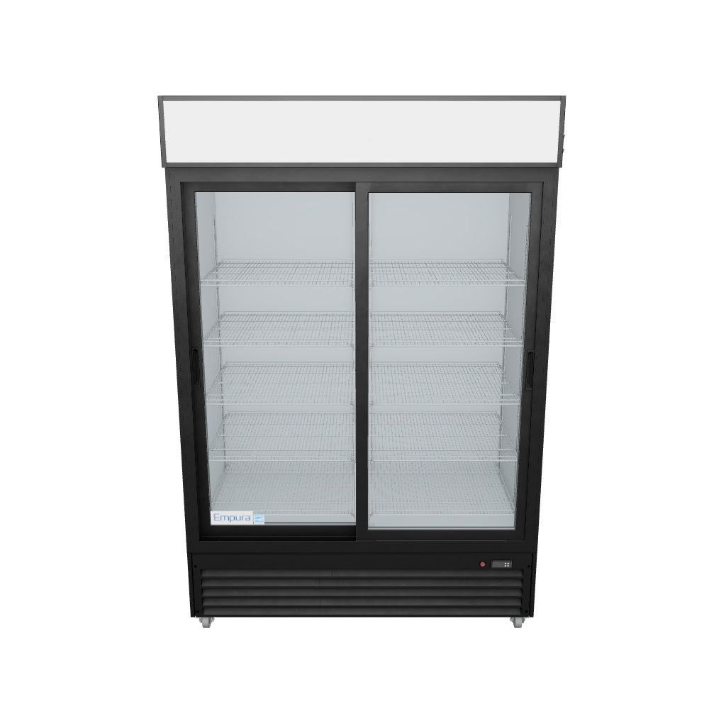 Black Sliding Glass 2 Door Merchandiser Refrigerator 3D View