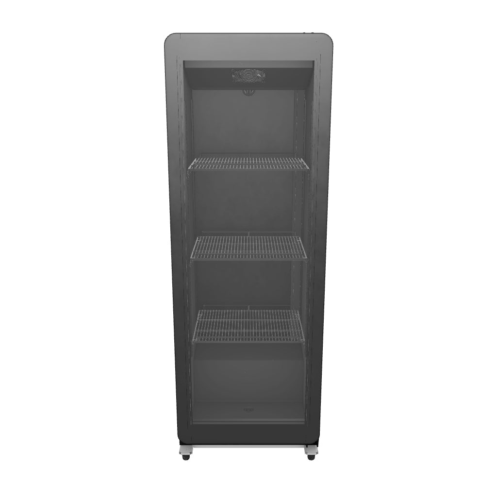 Black Swing Glass Door Merchandiser Refrigerator 3D View