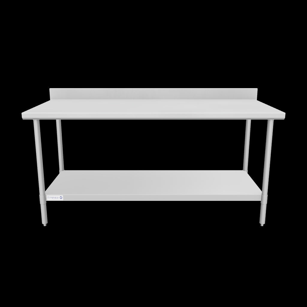 Empura Stainless SWT4B3072 Work Table 72"W X 30"D X 35"H 4 Inch Backsplash