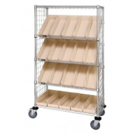 Quantum WRCSL5-63-1848EP-104 Slanted Shelf Enclosure Cart 48"W X 18"D X 69"H 1200 Lbs. Load Capacity