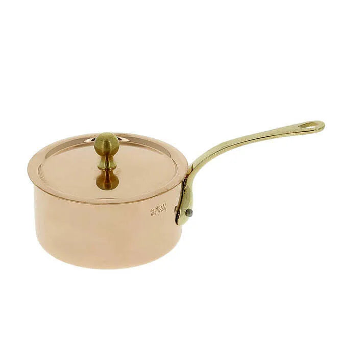 JB Prince RB341 De Buyer Copper Saucepan 3.5"dia Brass Long Handle