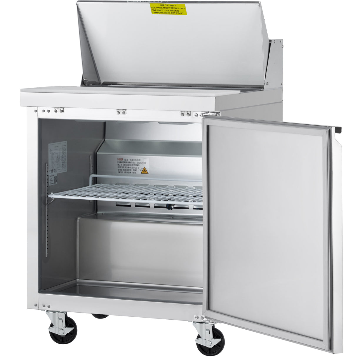 Showmaker S-SP28 Refrigerated Sandwich/Salad Prep Table 1 Solid Swing Door 27.5"W X 29.5"D X 41.5"H