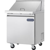 Showmaker S-SP28M Refrigerated Sandwich/Salad Mega Top Prep Table 1 Solid Swing Door