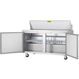 Showmaker S-SP60 Refrigerated Sandwich/Salad Prep Table 2 Solid Swing Doors 60.2"W X 29.5"D X 41.5"H