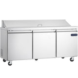Showmaker S-SP70 Refrigerated Sandwich/Salad Prep Table 3 Solid Swing Doors 70.4"W X 29.5"D X 41.5"H