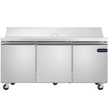 Showmaker S-SP70 Refrigerated Sandwich/Salad Prep Table 3 Solid Swing Doors 70.4"W X 29.5"D X 41.5"H