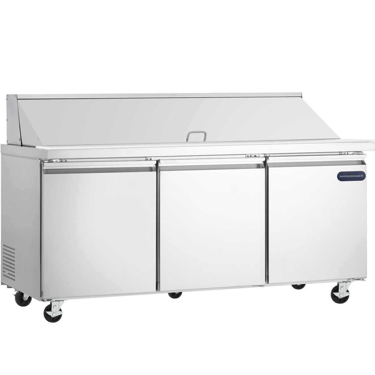 Showmaker S-SP70M Refrigerated Sandwich/Salad Mega Top Prep Table 3 Solid Swing Door