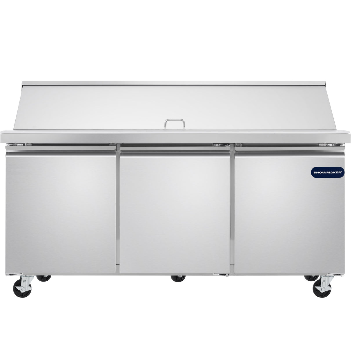 Showmaker S-SP70M Refrigerated Sandwich/Salad Mega Top Prep Table 3 Solid Swing Door