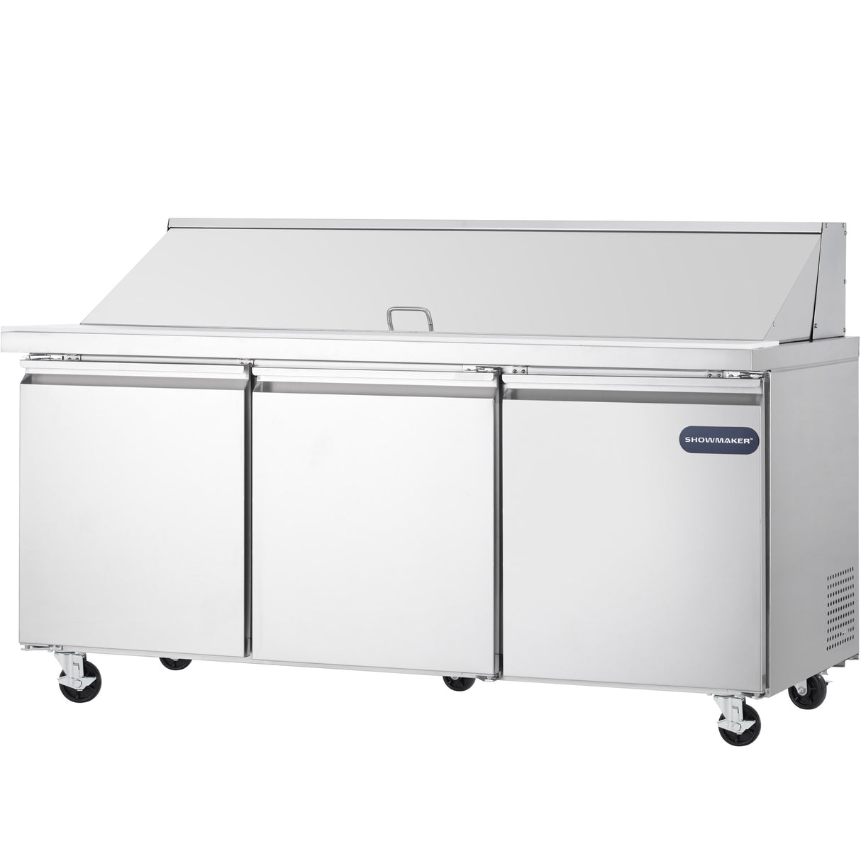 Showmaker S-SP70M Refrigerated Sandwich/Salad Mega Top Prep Table 3 Solid Swing Door