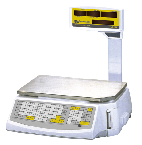 Skyfood Equipment LS-100 Easy Weigh® Printing Price Computing Scale Elevated Alphanumeric LCD Pole Display With Bright Red Display For Weight & Pricing