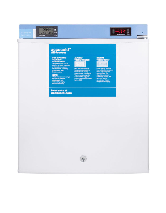 Summit FS24LMED2 Accucold Medical/Scientific Compact All-Freezer 18-1/2"W 1.4 Cu. Ft. Capacity