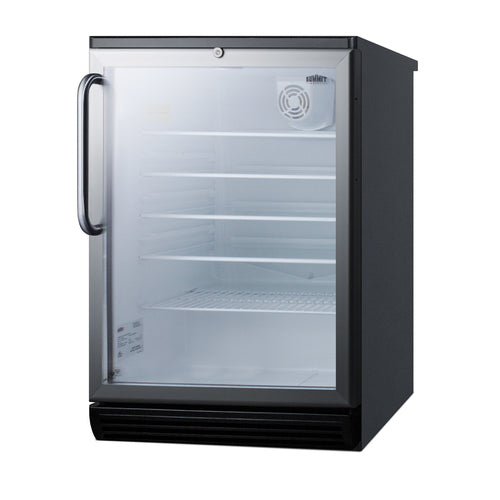 Summit SCR600BGLBITB Refrigerated Merchandiser Reach-in One-section