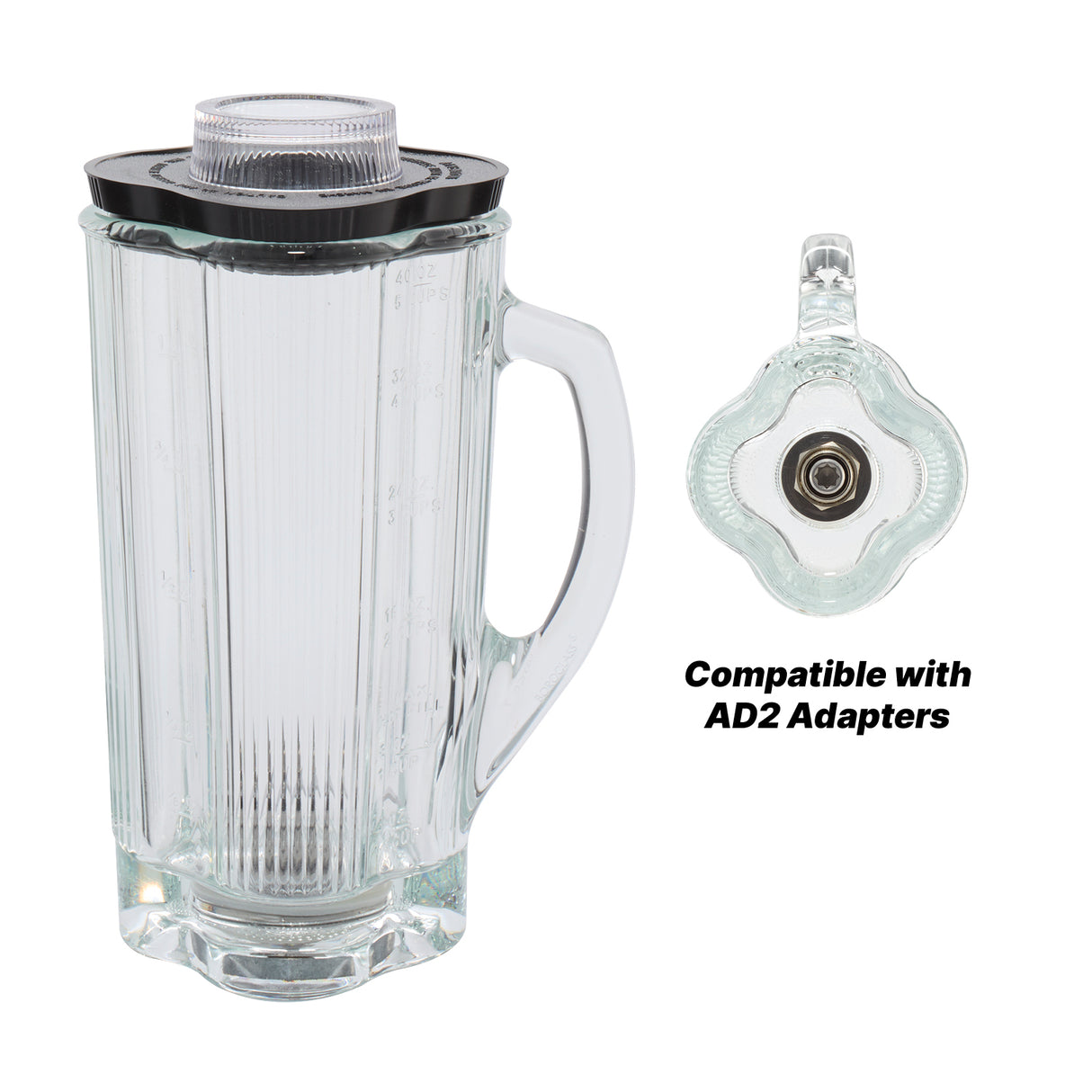 Waring CAC32 40 oz Glass Blender Jar with Lid and Blade for CB10B, CB10BT, CB15, CB15T, AD1, AD2, 700, 7011 and 7012